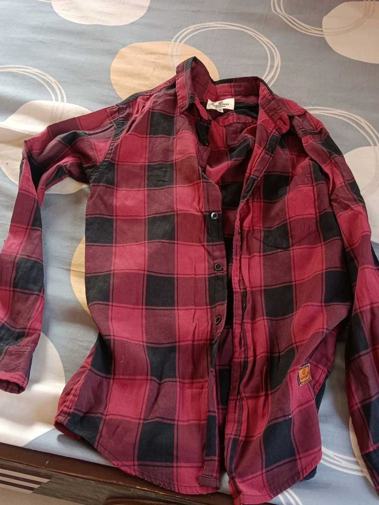 Red &amp; Black Plaid Shirt