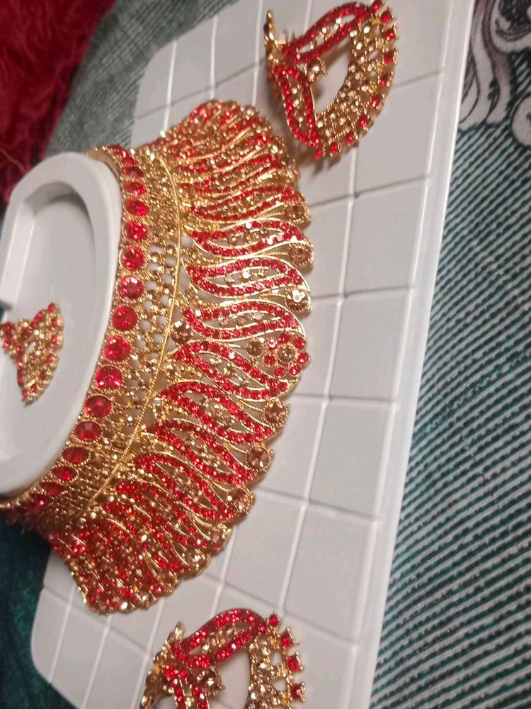 Red &amp; Gold Jewelry Set