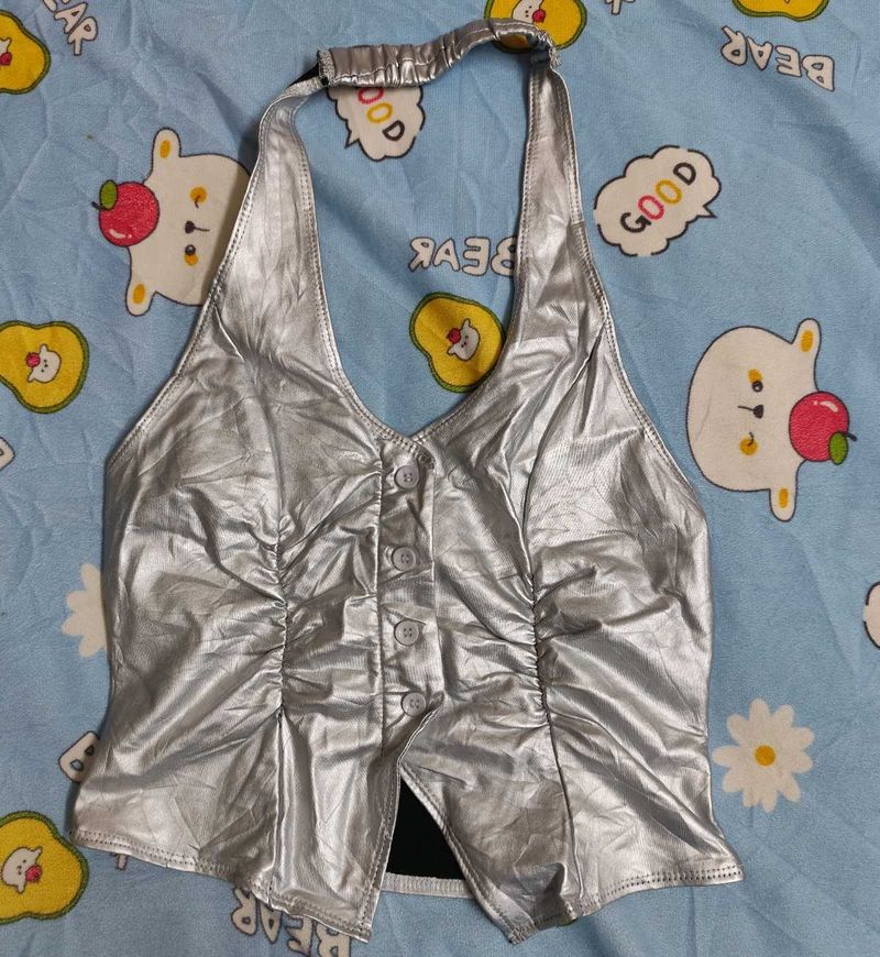 Grey Halter Neck rockstar Gf Inspired Top