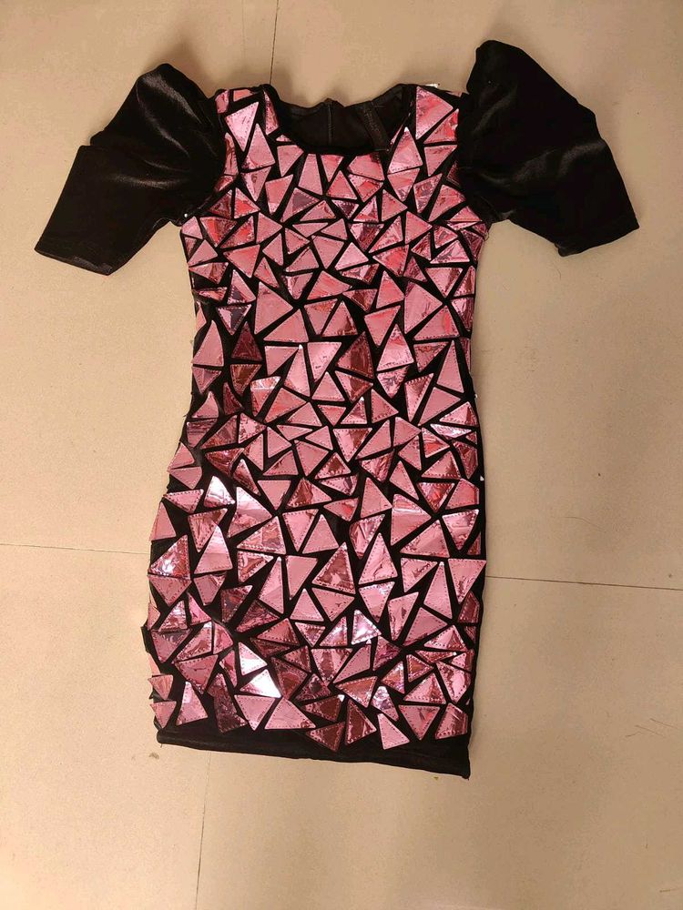 Pink Geometric Mini Dress
