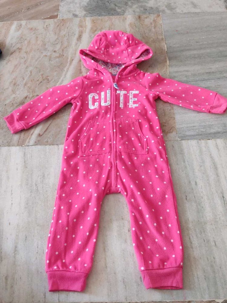 Cute Pink Polka Dot Romper