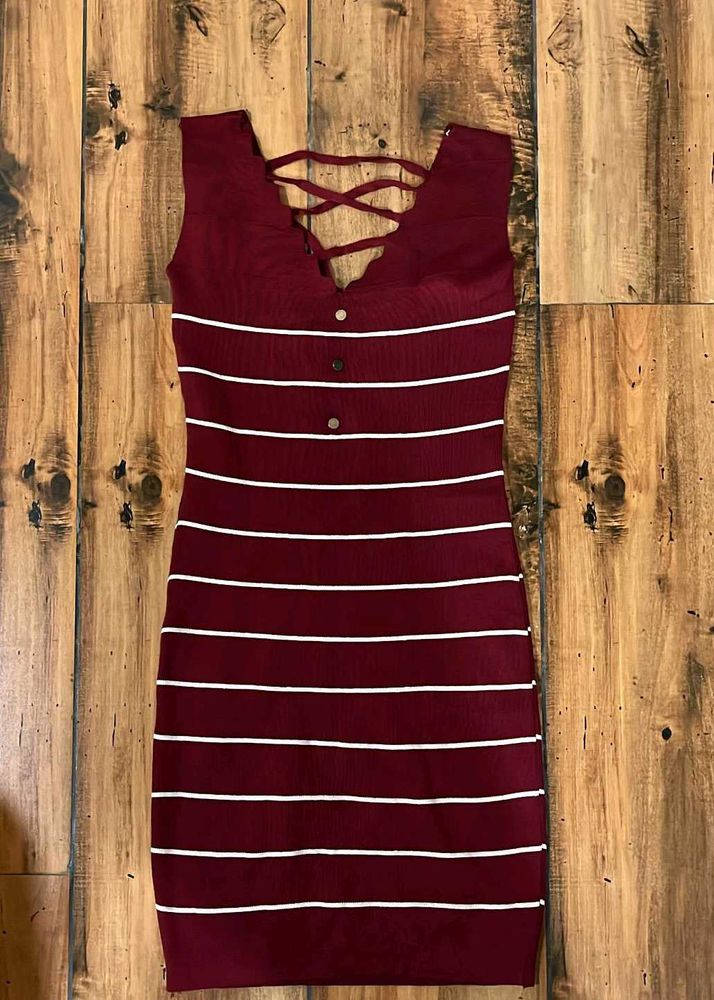 Burgundy Bodycon Mini Dress