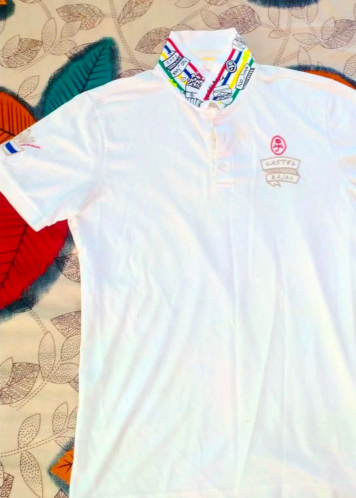 ✨ White Polo with Artistic Collar | Castel Bajac I
