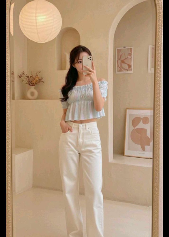 Cute rainbow shine Off-Shoulder Top