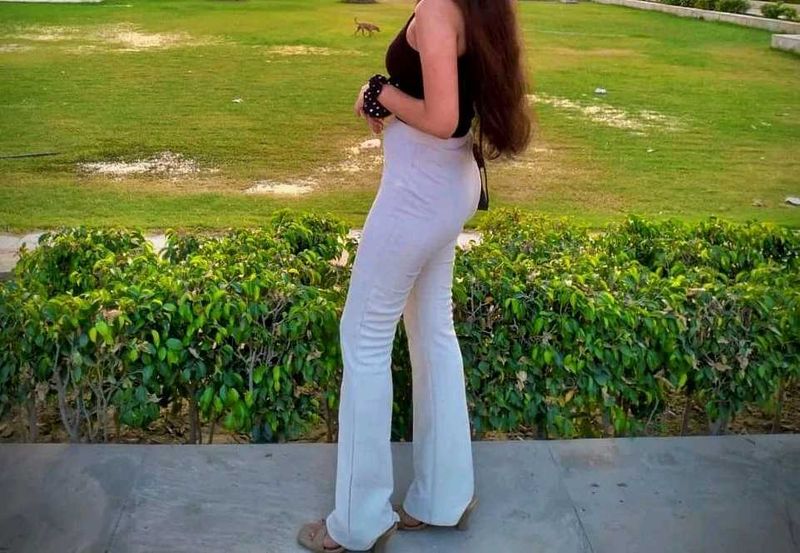 White Flare Leggings