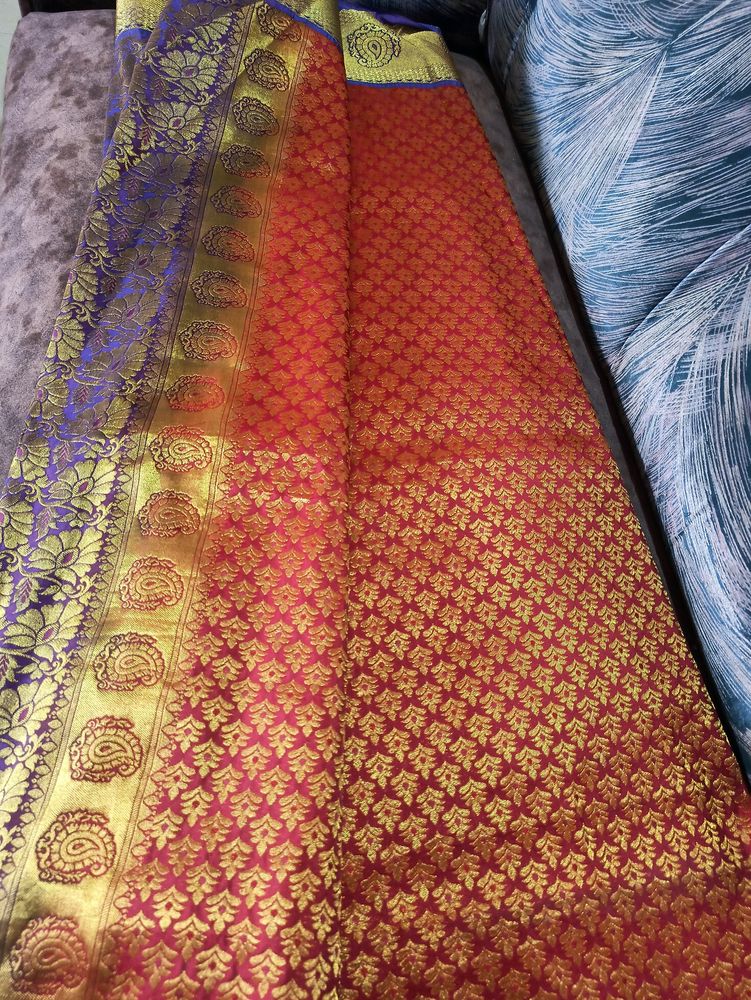 Brocket Silk Saree- No Blouse