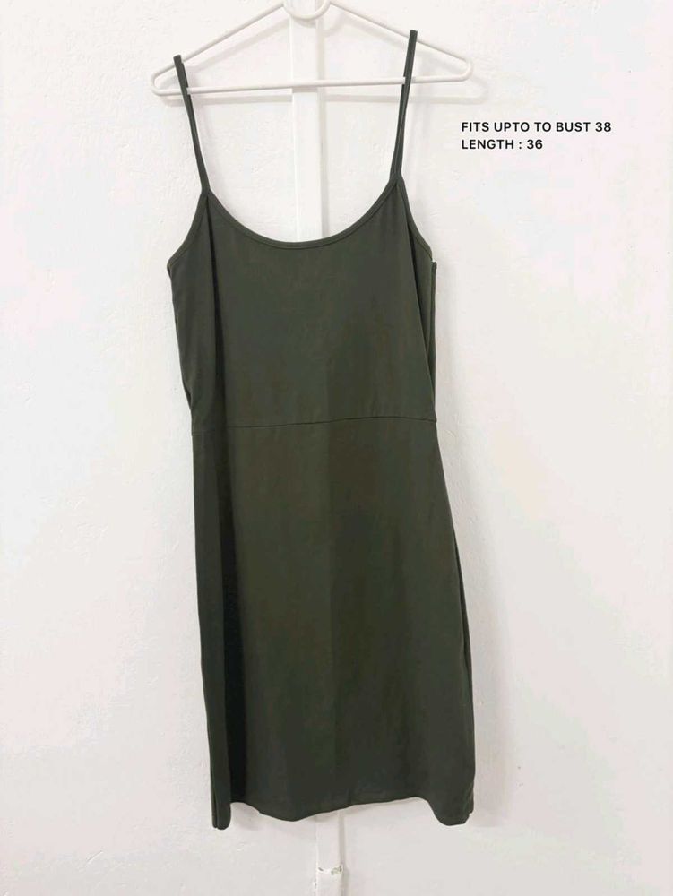 Olive Green Slip Dress