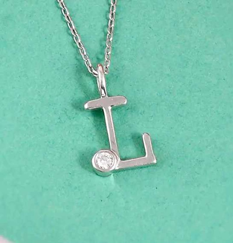 Real 925 Silver &#34;L&#34; Alphabet Pendant