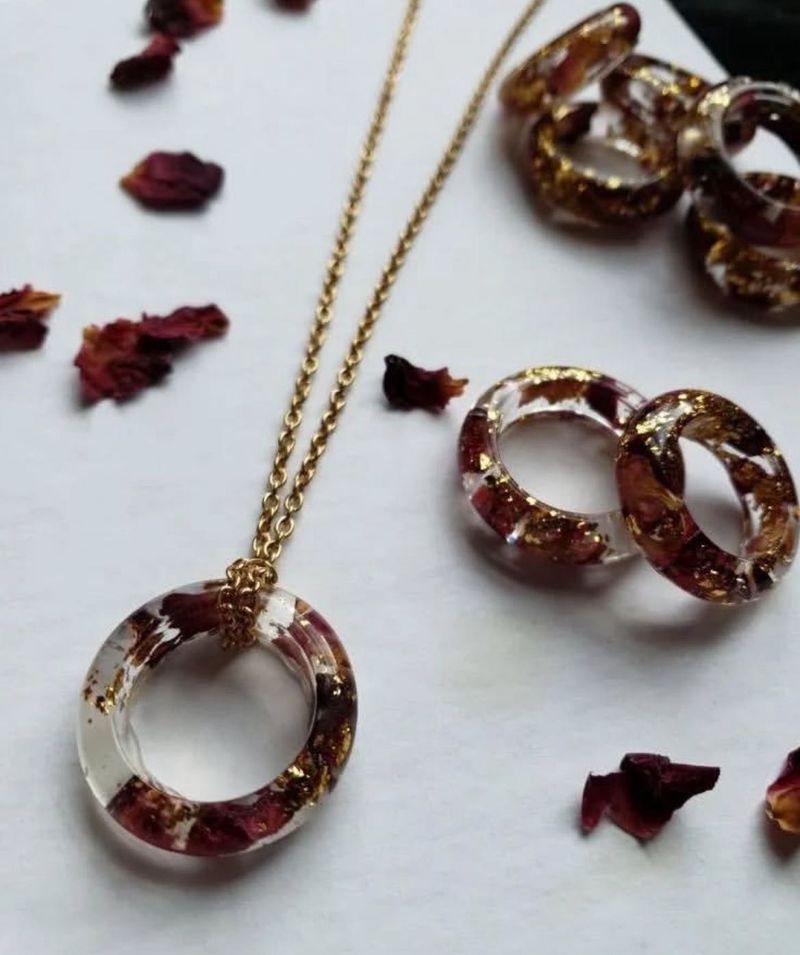 Floral Resin Jewelry Set