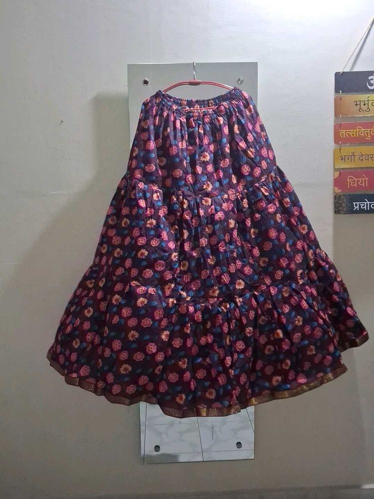 Floral Print Ethnic Skirt