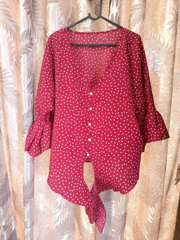 Red Polka Dot Top