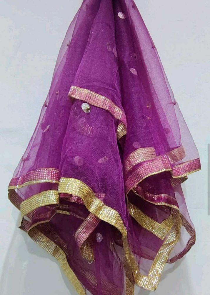 Purple Embellished Dupatta