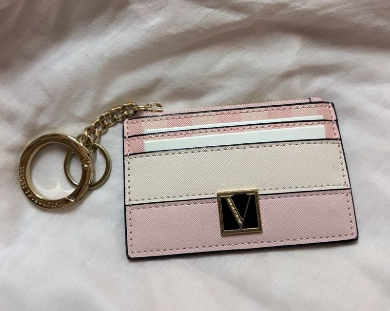 Victoria&#39;s Secret Stripe Pink Card Holder