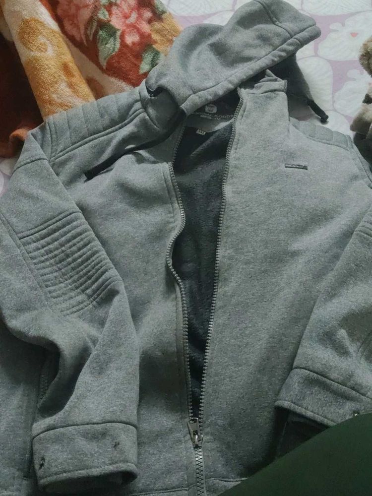 Gray Zip-Up Hoodie