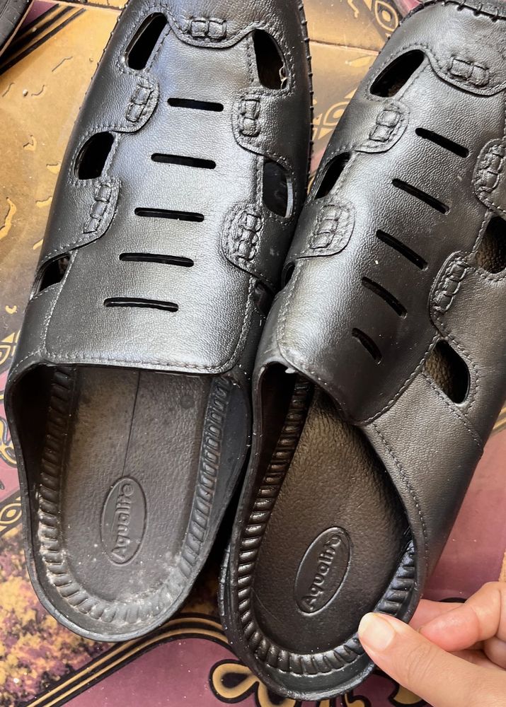 Aqualite Black loafers for men in 10
