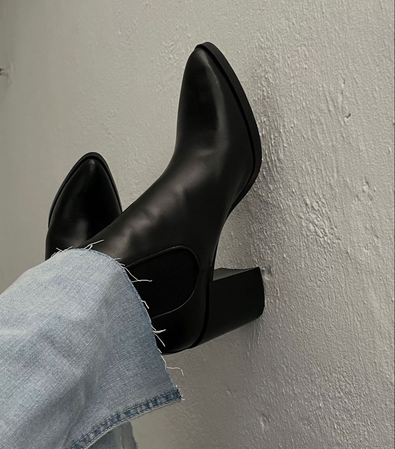 Zara Leather Ankle Heeled Boots