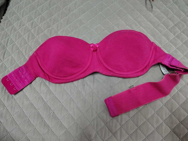 Pink Strapless Bra