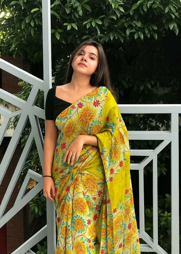 New Vibrant Georgette Saree🍋‍🟩