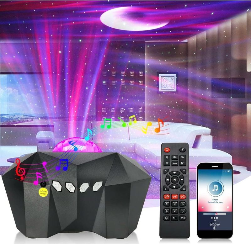Moon and Star Projector with Bluetooth Speaker