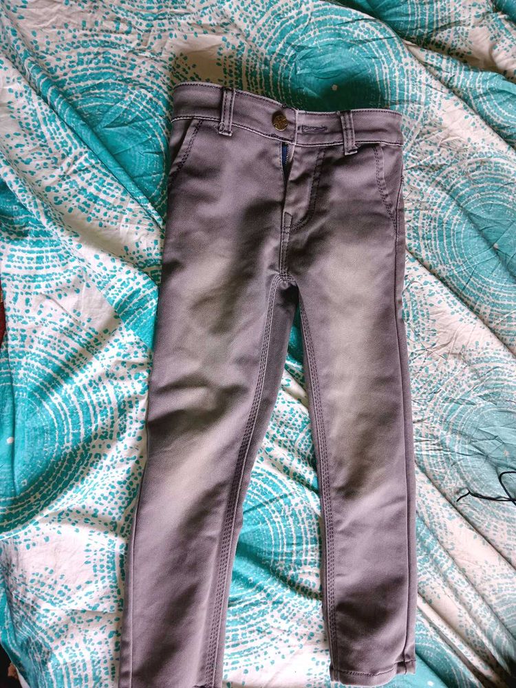 Gray Denim Pants
