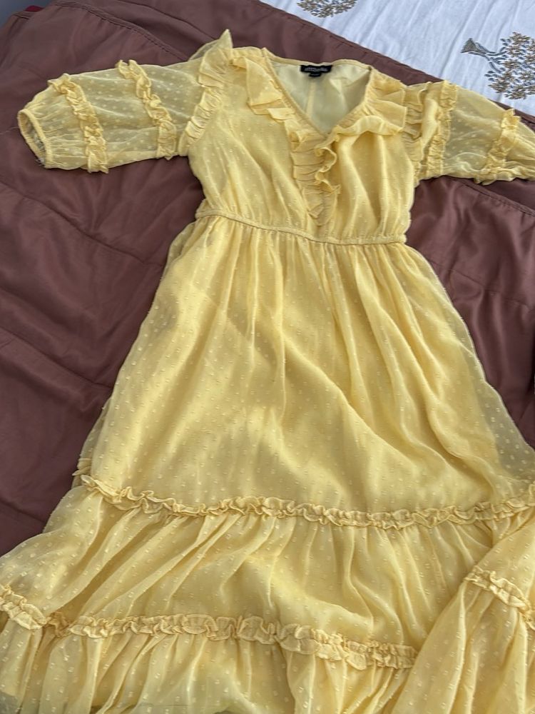 Yellow Ruffled Dress