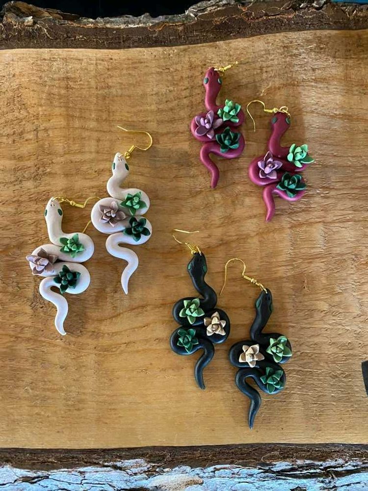 Snake Succulent Earrings