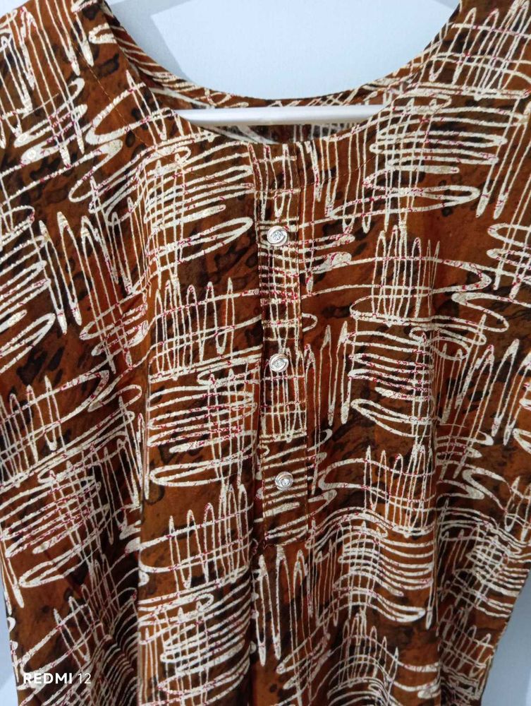 Brown Patterned Top