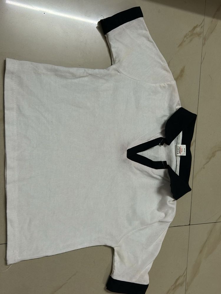 White T-Shirt with Black Trim
