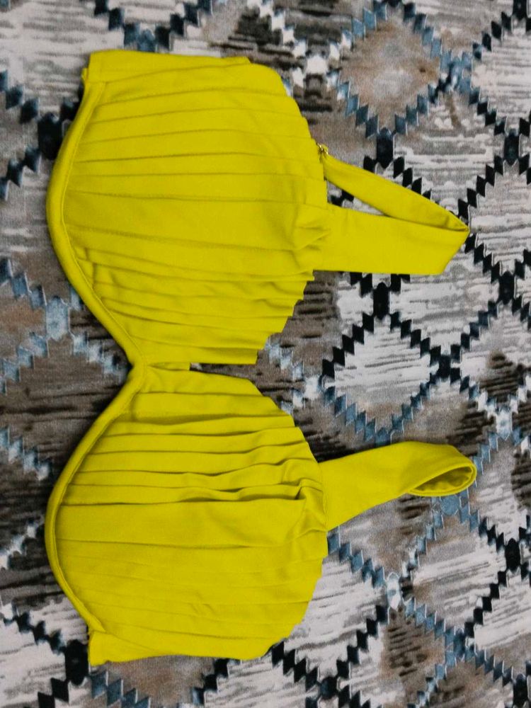 Bright Yellow Bikini Top