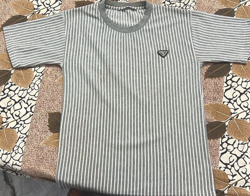 Striped Tee with Logo