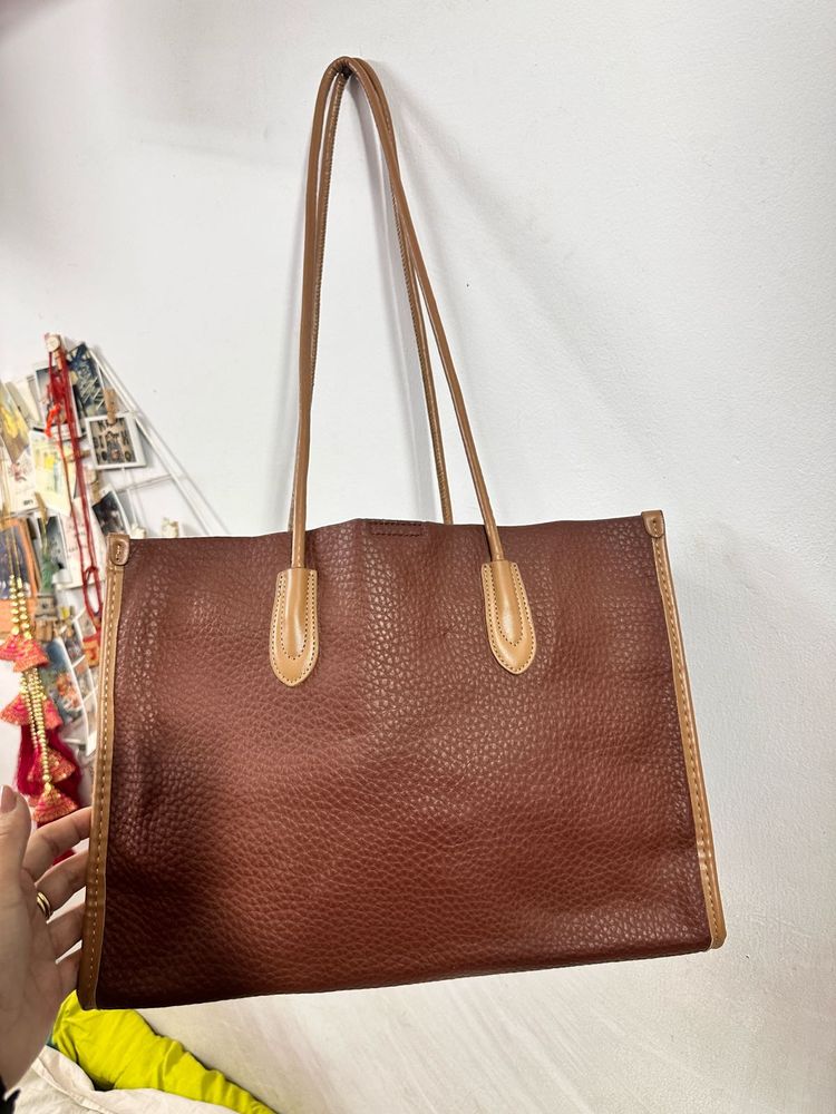 Brown Leather Tote Bag
