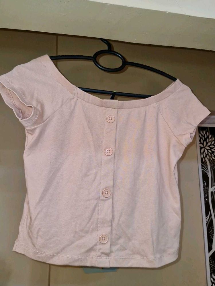 Pink Off-Shoulder Top