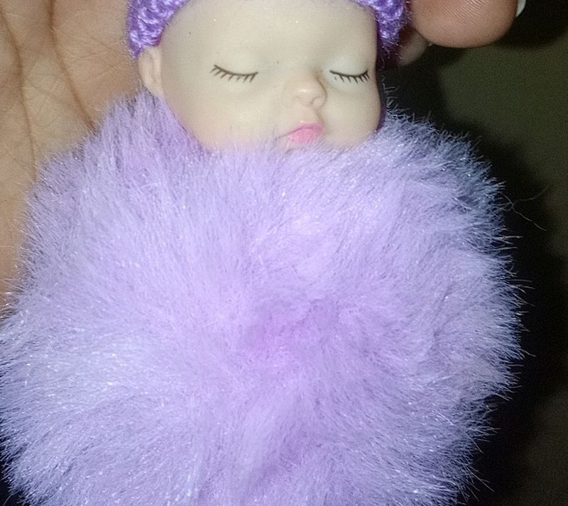 Cute Purple Doll Keychain