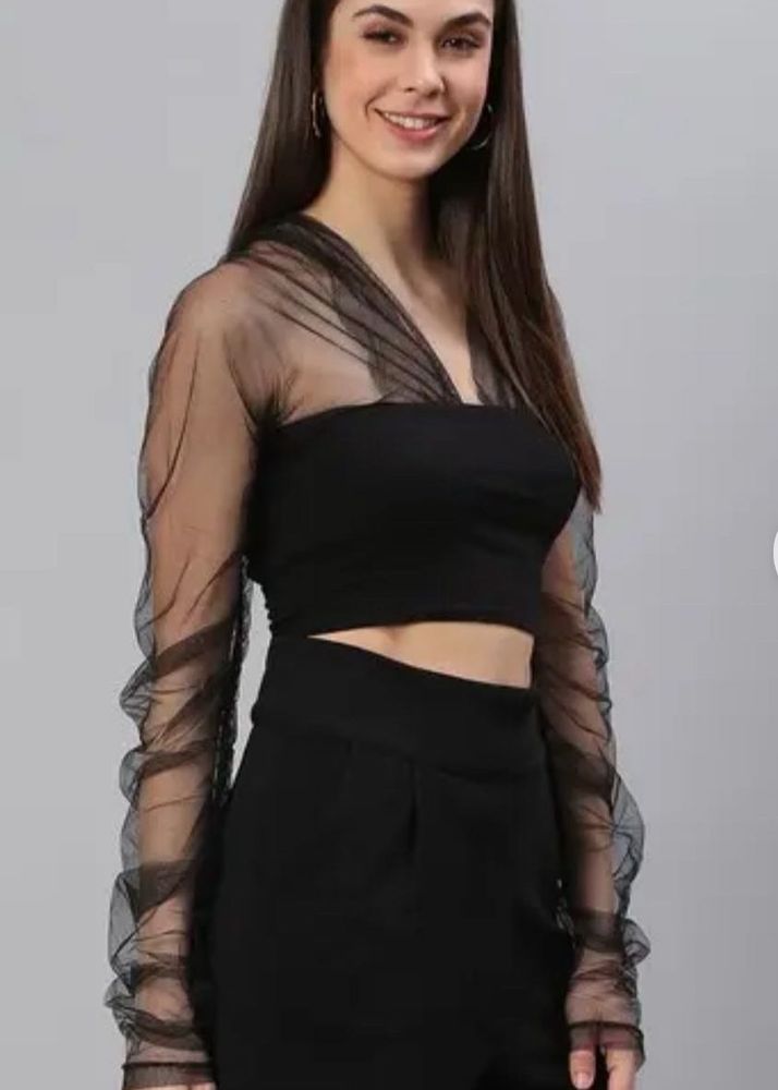 Chic Black Crop Top XL