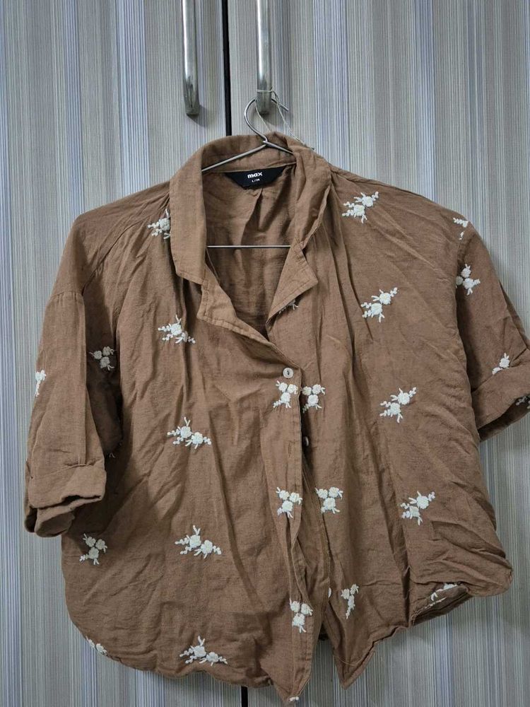Brown Floral Top