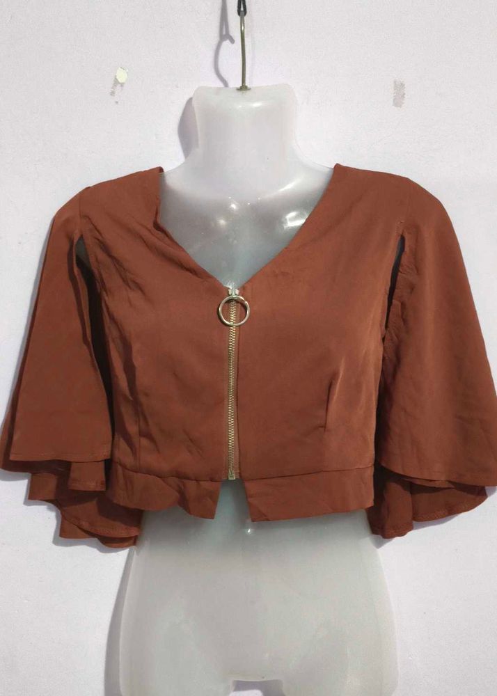 Brown Crop Top