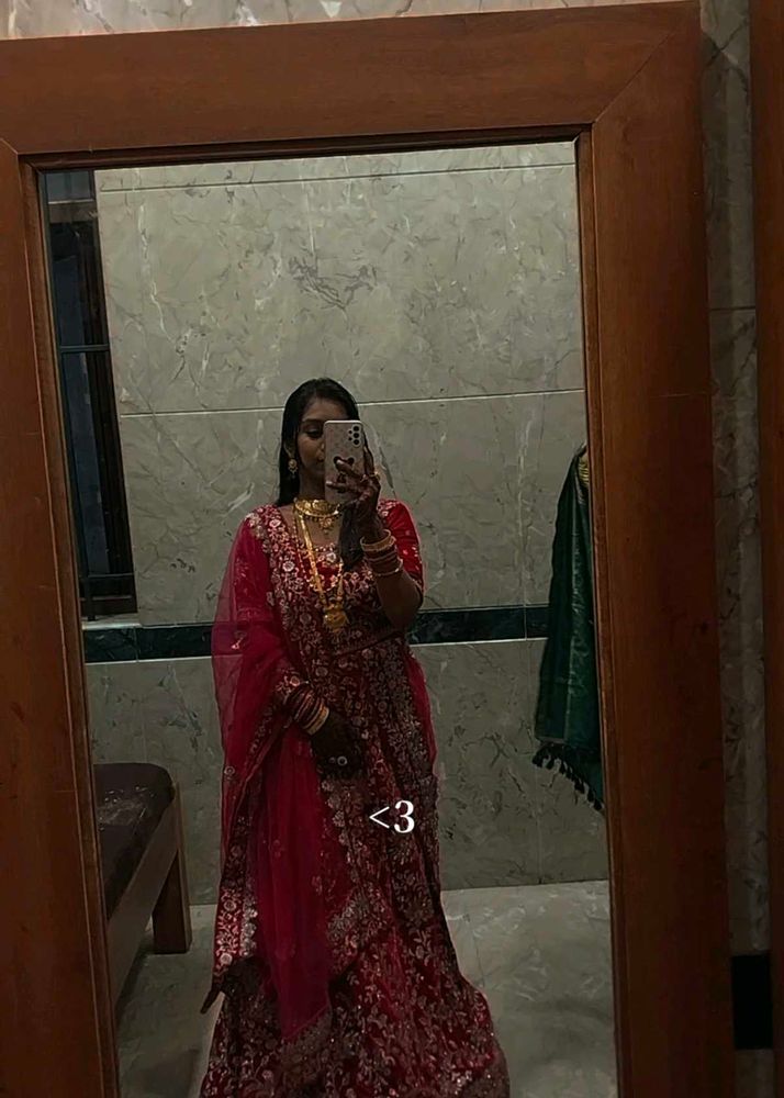 Red Embroidered Lehenga Choli