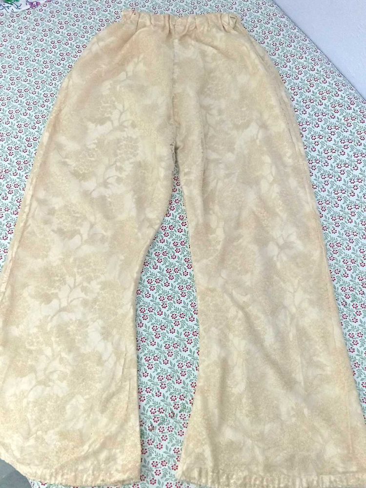 Elegant Beige&amp; Gold Brocade Pants ₹650d price👇