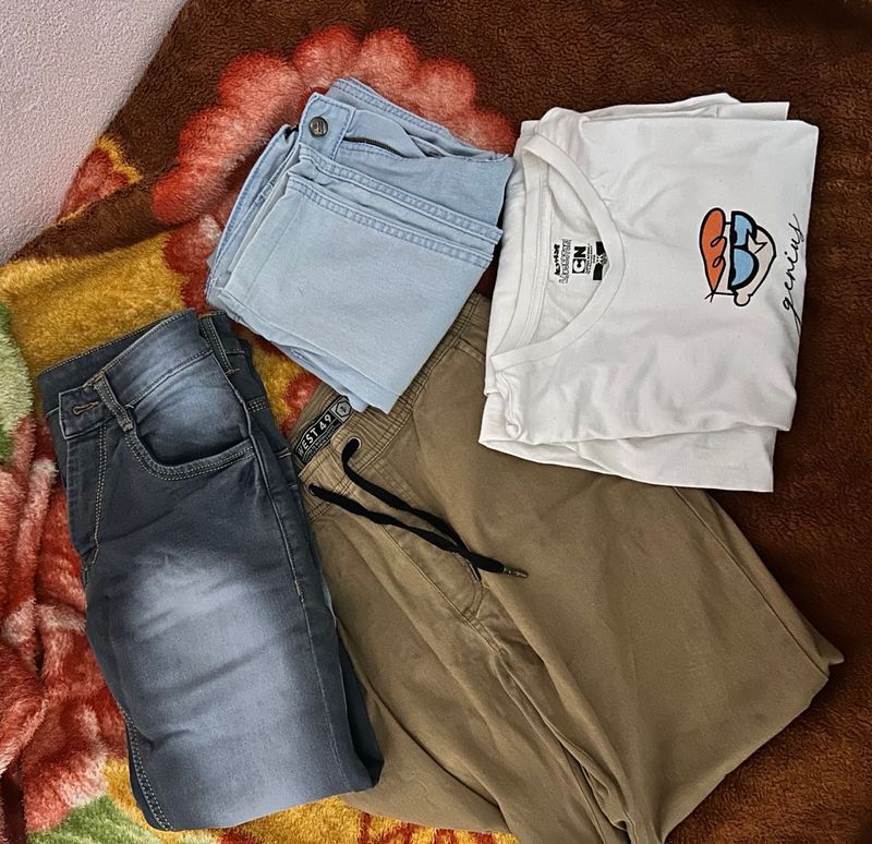 Men Combo Offer - 3 Jeans &amp; T-Shirt