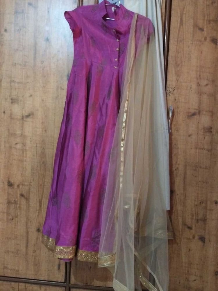 Elegant Pink Anarkali Kurta Set