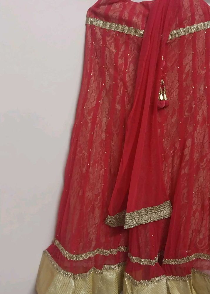 Red &amp; Gold Lehenga Choli Set