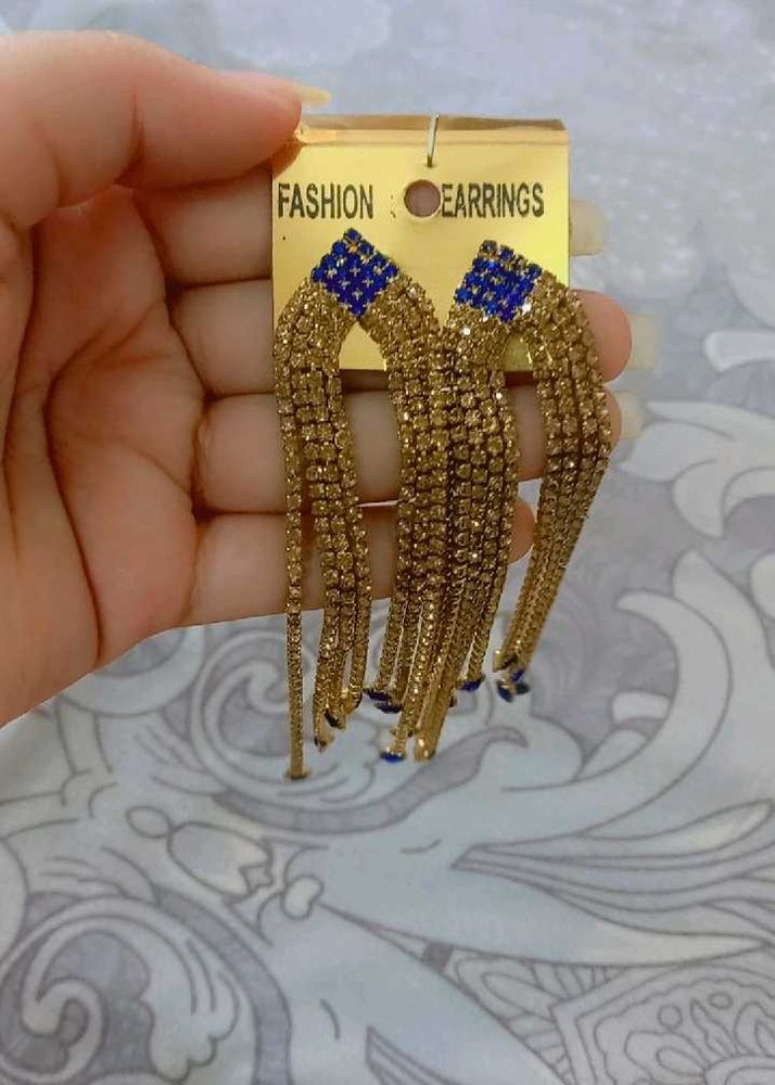 Blue Gold Fashion Dangle Earrings