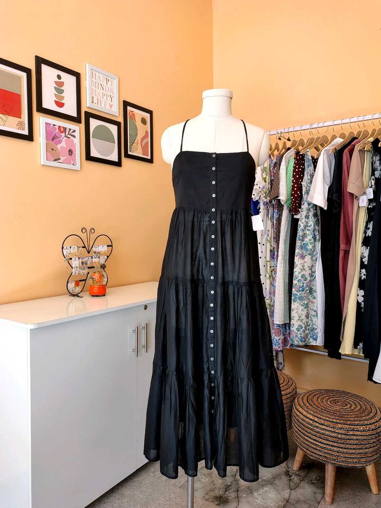 J.CREW Black Tiered Dress