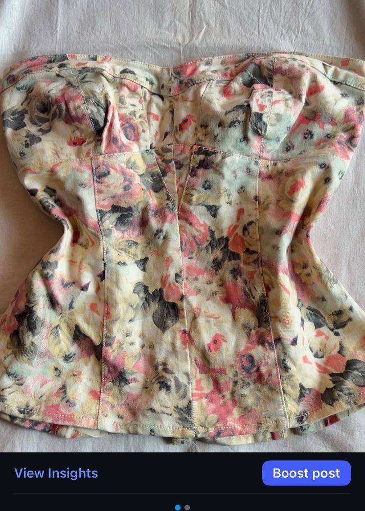 DENIM FLOWER CORSET TOP 💋🫧🌸
