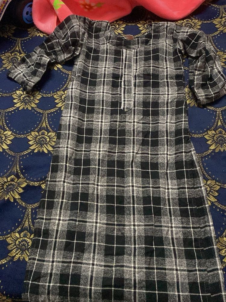 Plaid Kurta Dress