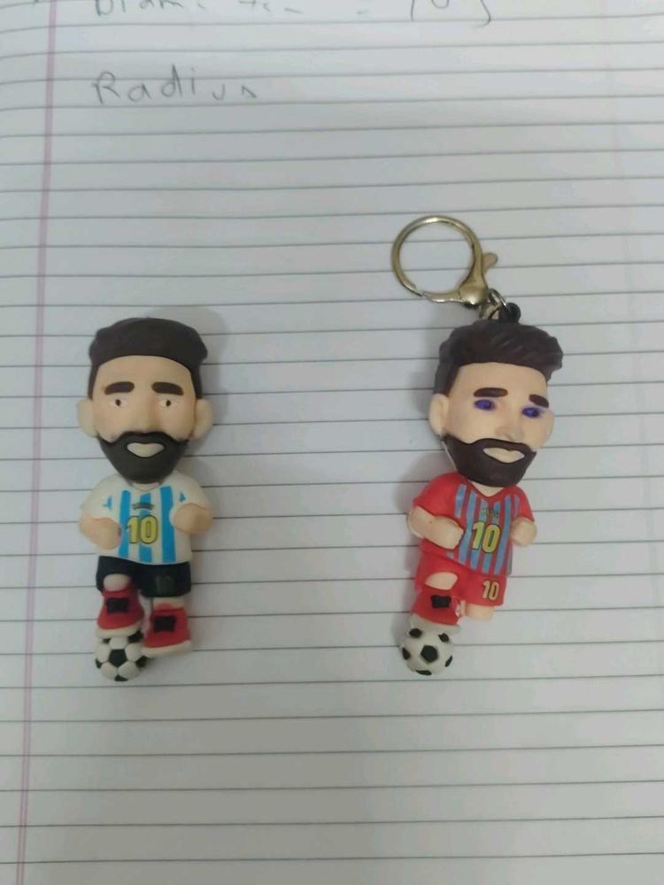 Messi Football Keychains and 1 clay toy