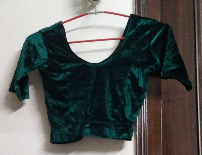 Green Velvet Blouse