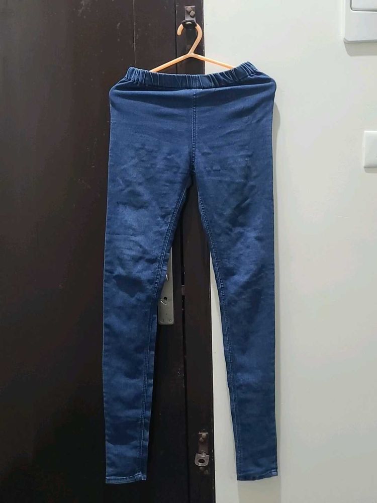 Blue Denim Leggings
