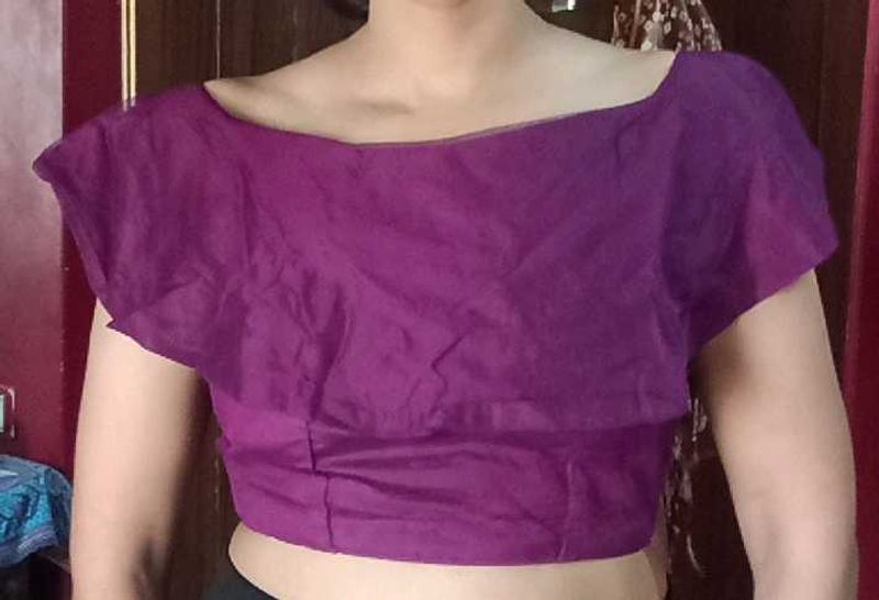 Purple Crop Top Blouse