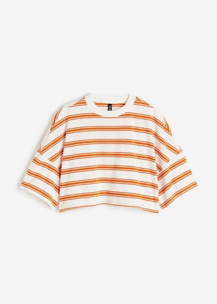 Striped Oversized Crop Top